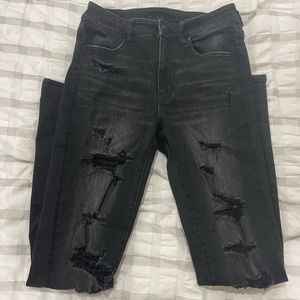 American eagle black ripped jeans
